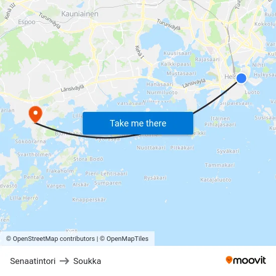 Senaatintori to Soukka map