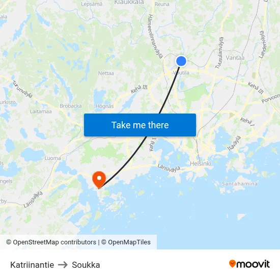 Katriina Road to Soukka map