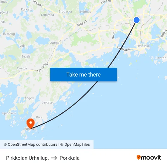 Pirkkolan Urheilup. to Porkkala map