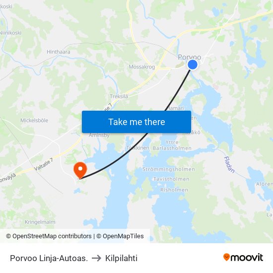Porvoo Linja-Autoas. to Kilpilahti map