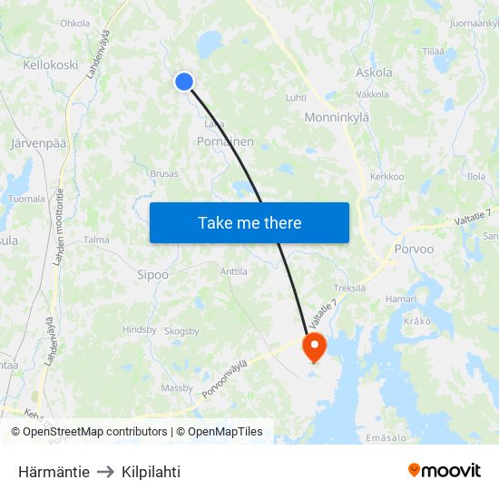 Härmäntie to Kilpilahti map