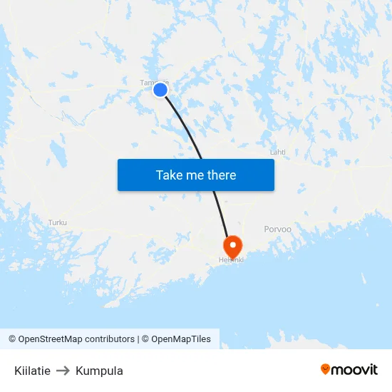 Wedge Road to Kumpula map