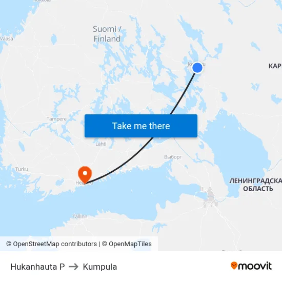 Hukanhauta North to Kumpula map
