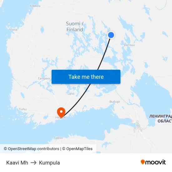 Kaavi Mh to Kumpula map