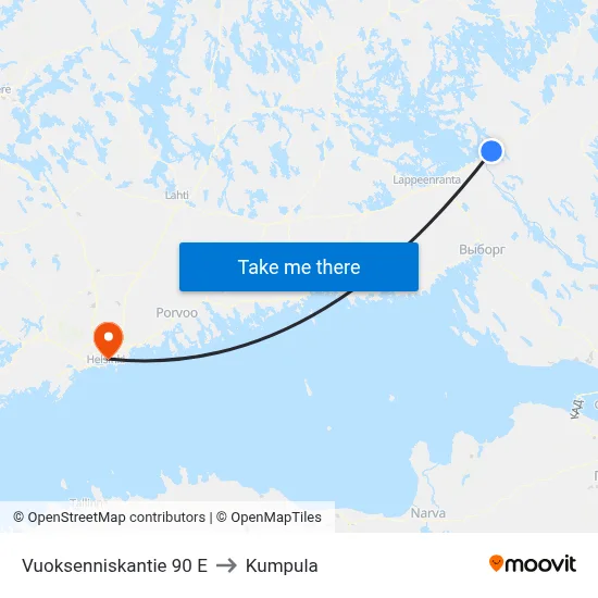 Vuoksenniskantie 90 East to Kumpula map