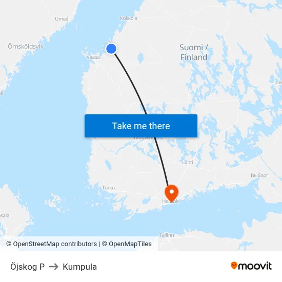 Öjskog N to Kumpula map