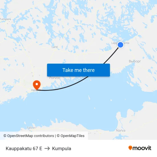 Shopping Street 67 E to Kumpula map