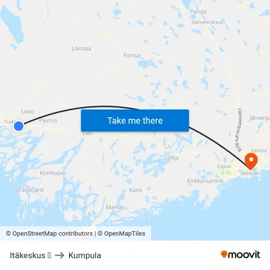 Itäkeskus 🛍️ to Kumpula map