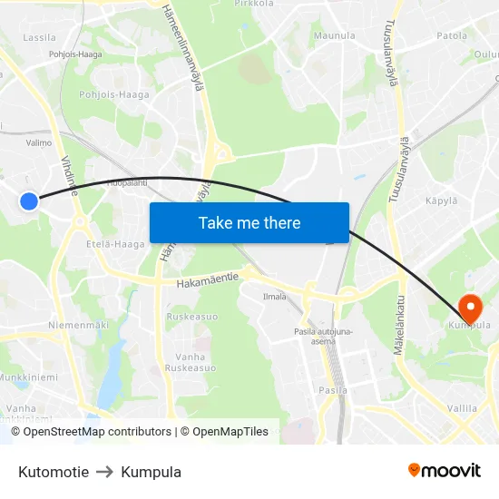 Weaving Road to Kumpula map
