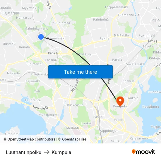 Lieutenant's Path to Kumpula map