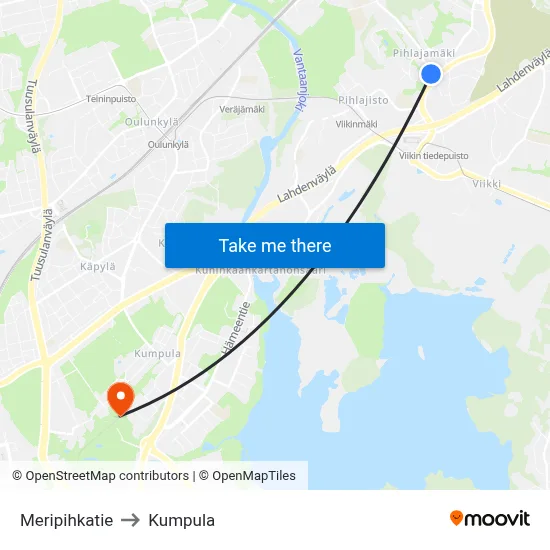 Amber Road to Kumpula map