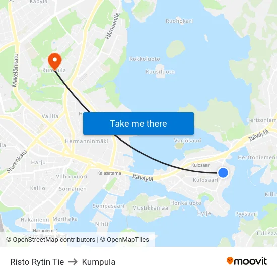 Risto Rytin Tie to Kumpula map