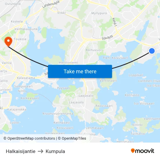Diameter Road to Kumpula map