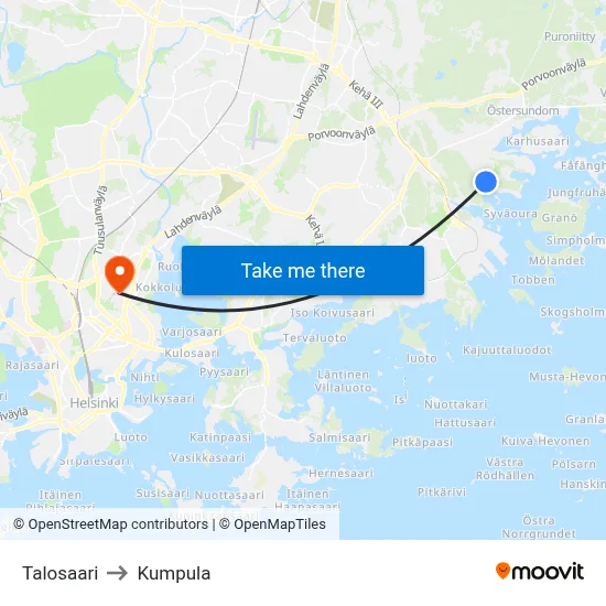 House Island to Kumpula map
