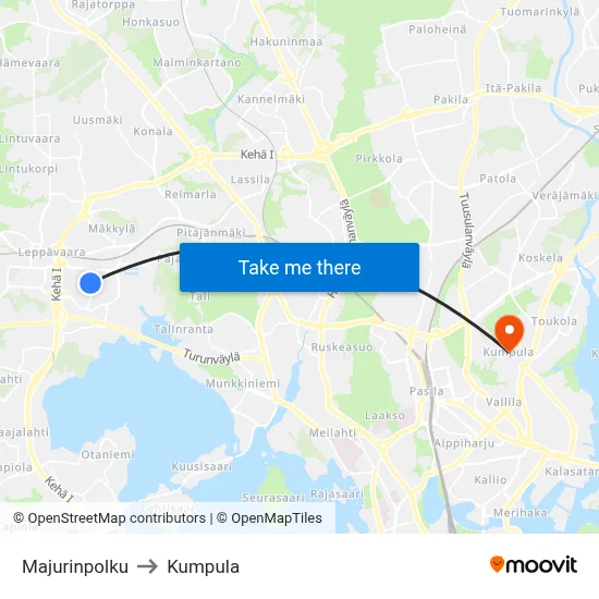 Major's Path to Kumpula map