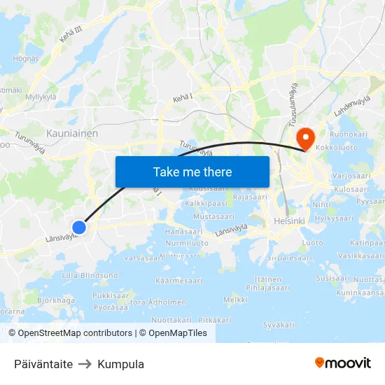 Day's Turn to Kumpula map