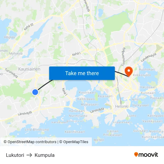 Reading Square to Kumpula map