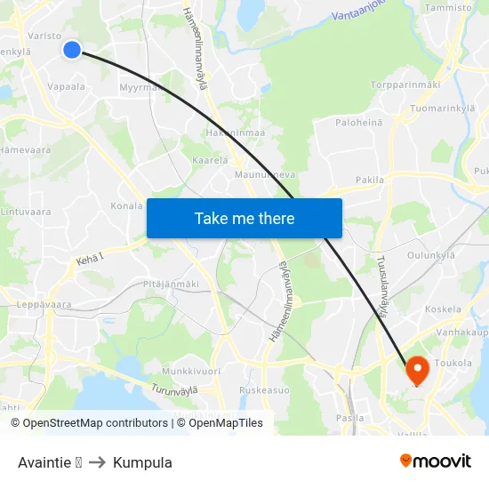 Avaintie | ⚽ to Kumpula map