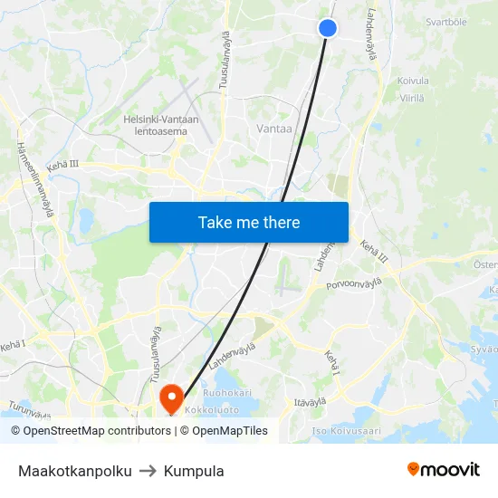 Eagle Path to Kumpula map