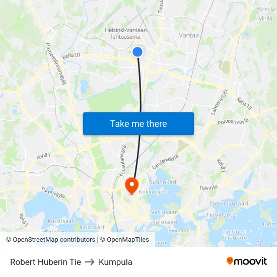 Robert Huberin Tie to Kumpula map