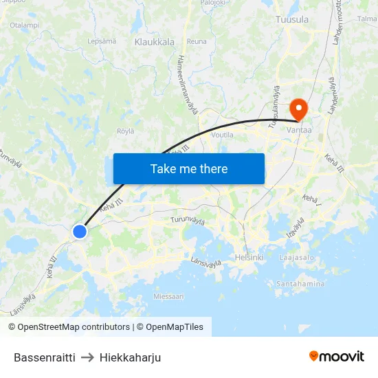 Basse Path to Hiekkaharju map