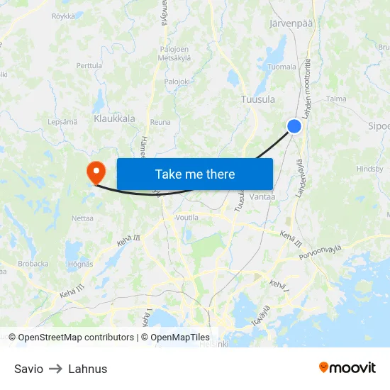 Savio to Lahnus map