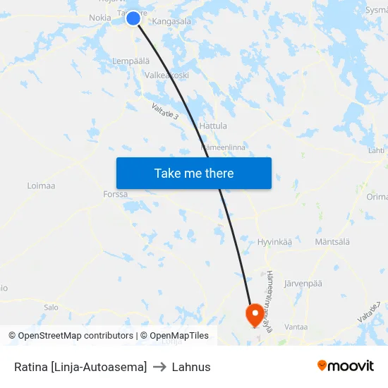 Ratina 🚏🛍️ to Lahnus map