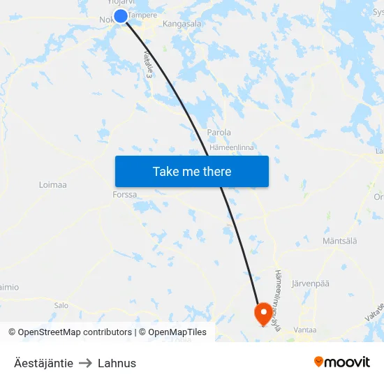 Äestäjäntie to Lahnus map