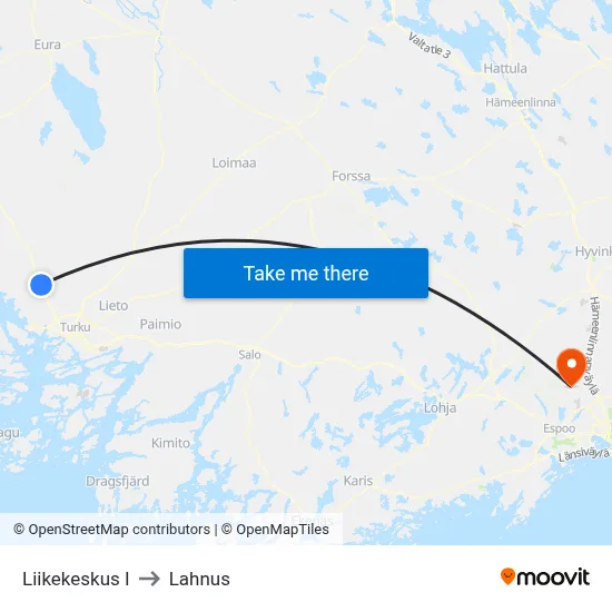 Shopping Center E to Lahnus map