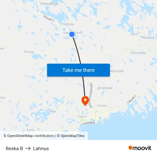 Reska B to Lahnus map