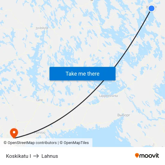 Koskikatu East to Lahnus map