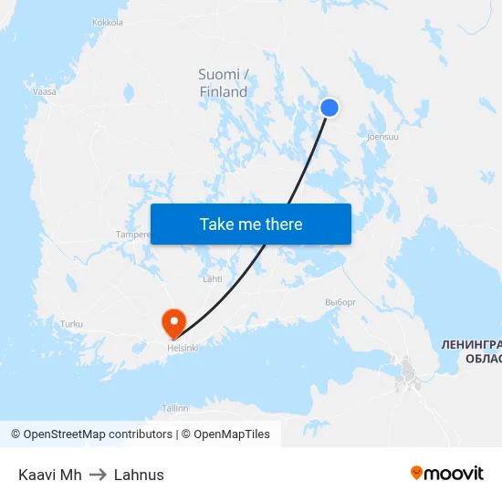 Kaavi Mh to Lahnus map