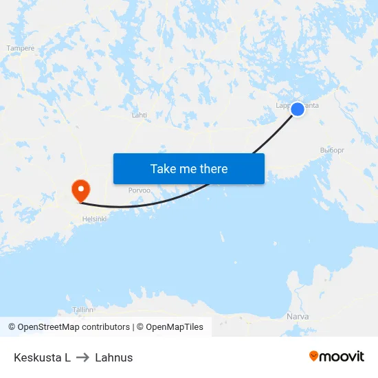 Center West to Lahnus map