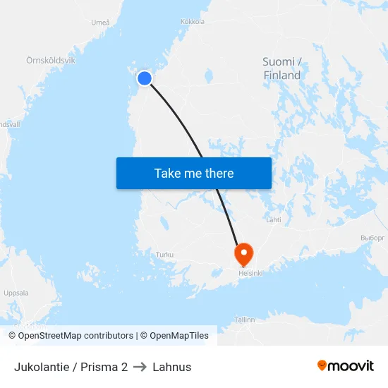 Jukolantie / Prisma 2 to Lahnus map