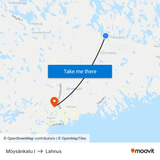 Möysänkatu E to Lahnus map