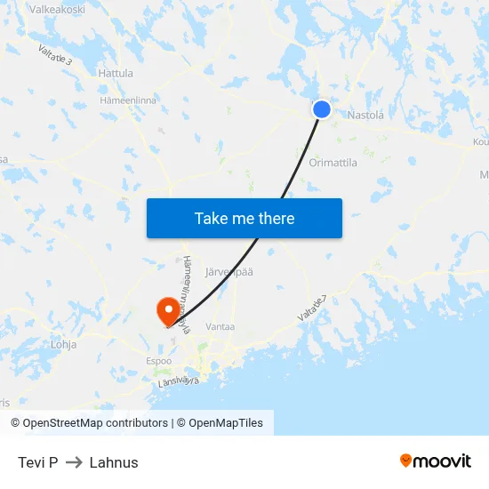 Tevi N to Lahnus map