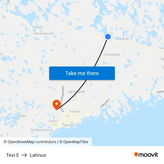 Tevi E to Lahnus map