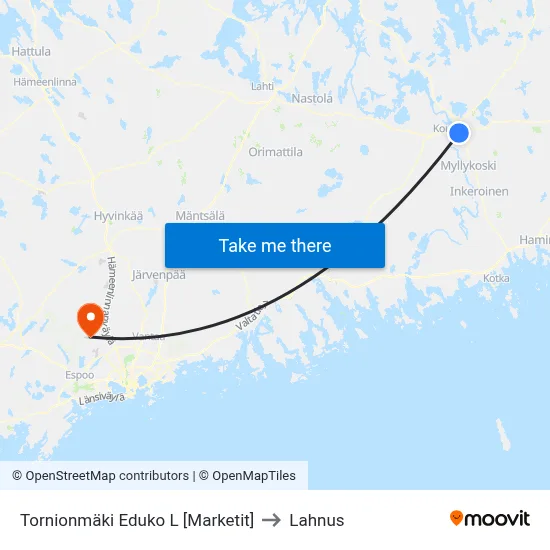 Tornionmäki Eduko L [Marketit] to Lahnus map