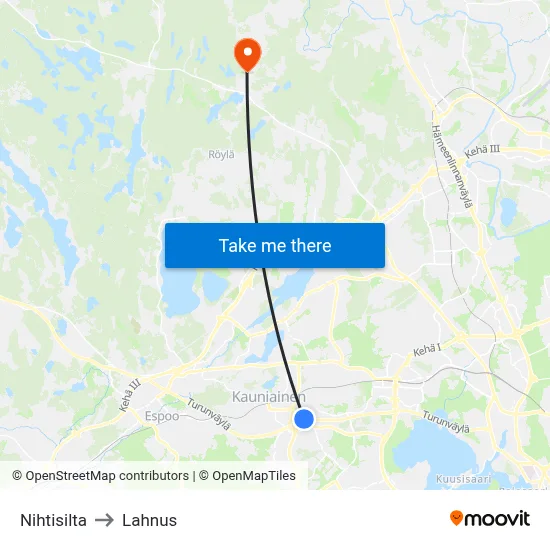 Nihtisilta to Lahnus map