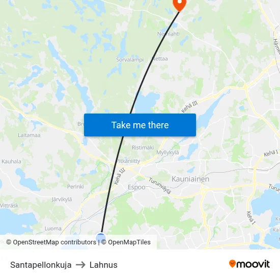 Santapelto Alley to Lahnus map