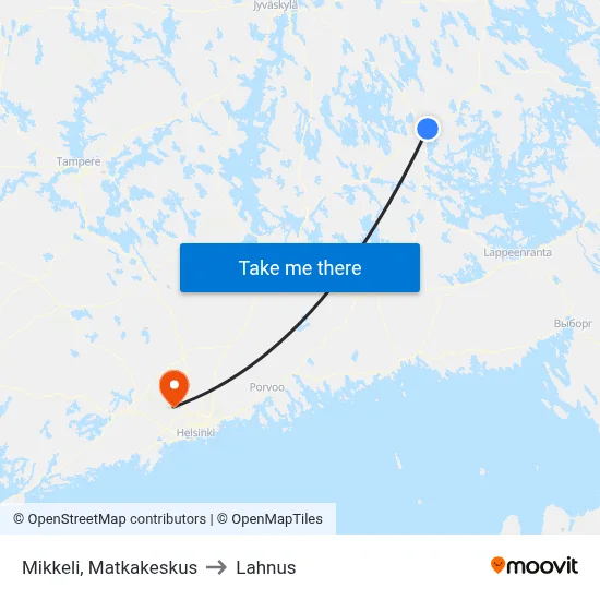 Mikkeli, Matkakeskus to Lahnus map