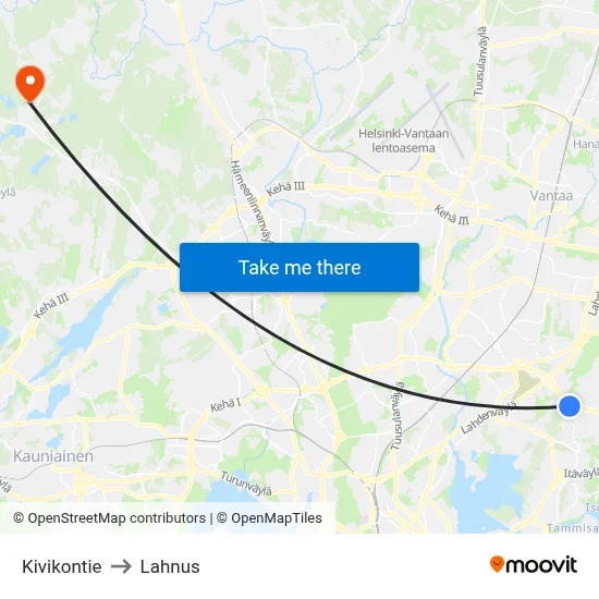 Kivikontie to Lahnus map