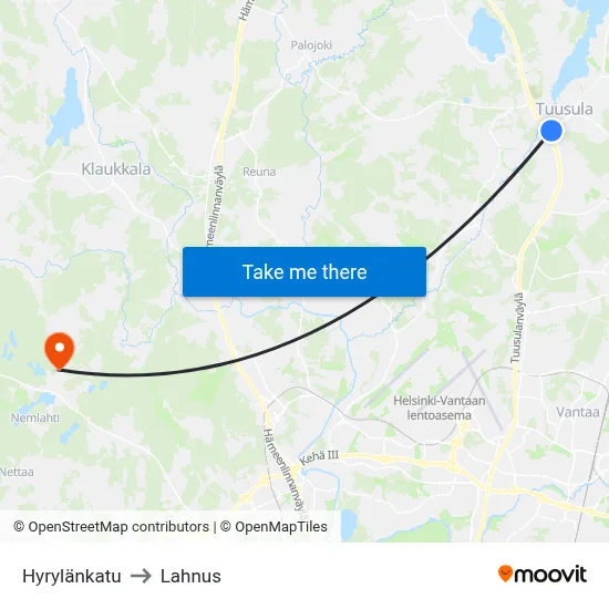 Hyrylä Street to Lahnus map