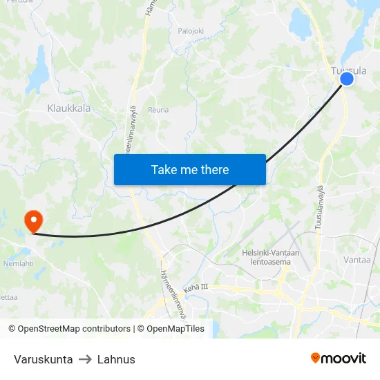 Garrison to Lahnus map