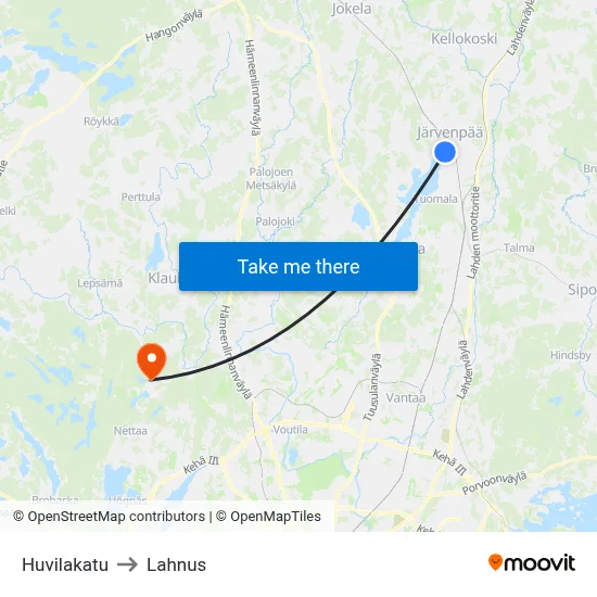 Villa Street to Lahnus map