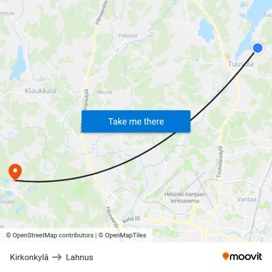 Church Village to Lahnus map
