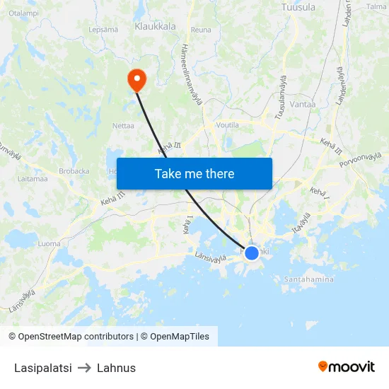 Glass Palace to Lahnus map