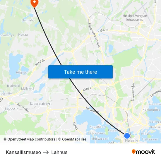 National Museum to Lahnus map