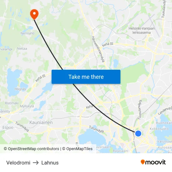 Velodrome to Lahnus map