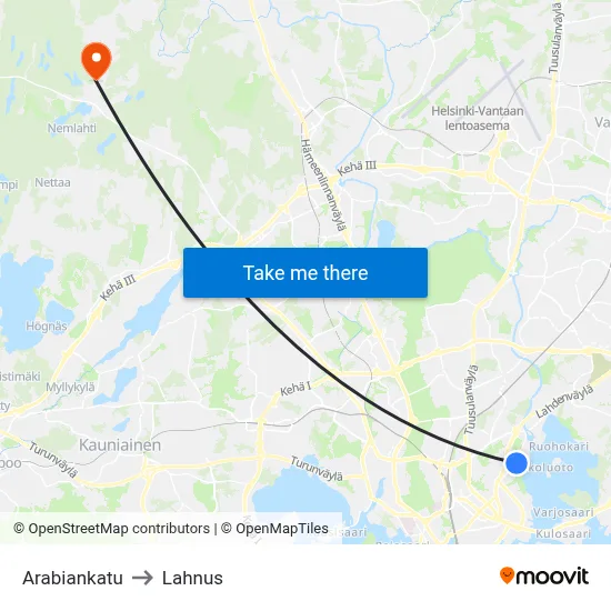 Arabia Street to Lahnus map